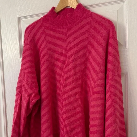 Pink Chevron Women's Sweater - Picture 2 of 3